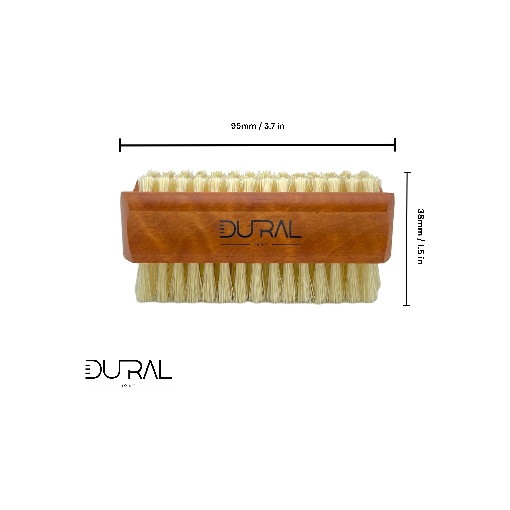 Dural Pear Wood Hand & Nails Brush With Pure Natural Bristles - 4/6 Rows