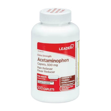 Leader Tm Extra Strength Pain & Fever 500Mg Tablets 500 Ct(Compare to Extra Strength Tylenol)