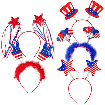 10-Piece: Patriotic Head Boppers Headband