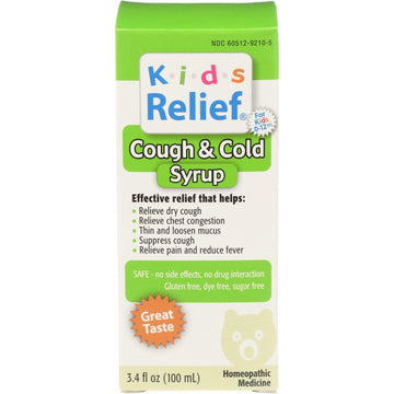 Kids Relief Cough & Cold Syrup, 3.4 Fl Oz