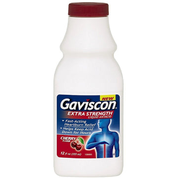 Gaviscon Liquid Extra Strength Cherry Flavor Antacid 12 Fl Oz