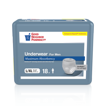 GNP Men's Max Absorbency Underwear, Size L/XL (4 Bags of 18 Count)