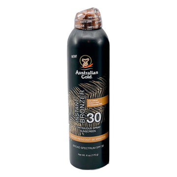 Australian Gold Broad Spectrum SPF 30 Instant Bronzer Sunscreen Continuous Spray 6 Oz