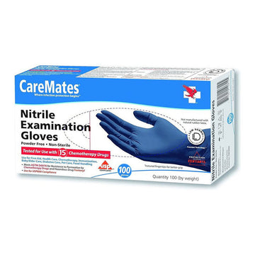 CareMates™ Nitrile Exam Gloves - Berry Blue, Size Small (100 Count)