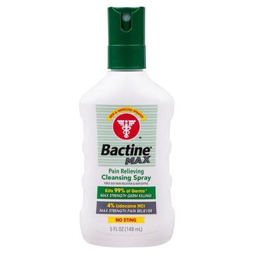 Bactine Max Cleansing Spray, Pain Relieving, 5 Fluid Ounce