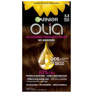 Olia Medium Golden Brown 5.3 No Ammonia  Oil Powered Permanent Color 1Ea