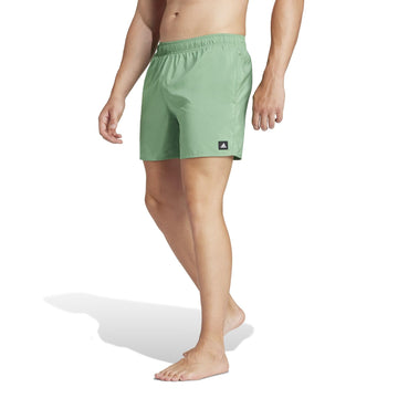 adidas Mens Standard Solid Classic-Length Swim Shorts Preloved Green/White Small