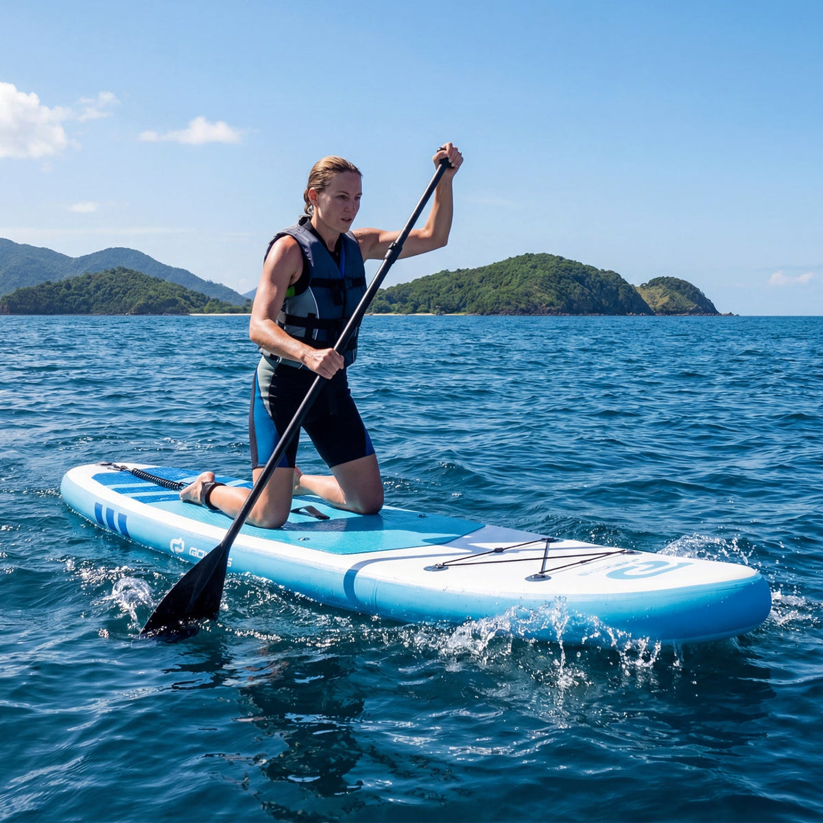 11' Wide Inflatable Stand Up Paddle Board with Backpack for All Skill Levels