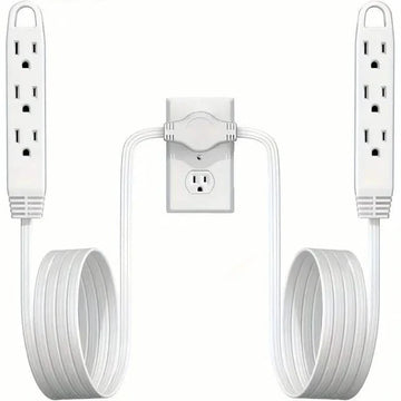 12-Foot Long Extension Cord Power Strip with 6 Feet on Each Side 13A 125V 1625W