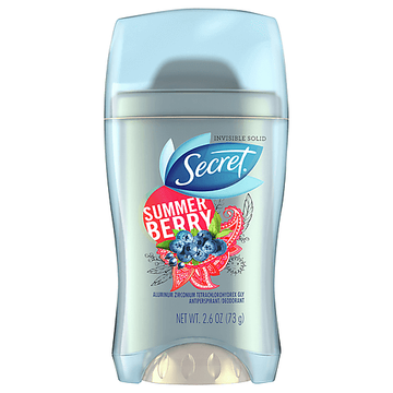 Secret Fresh Antiperspirant Deodorant Invisible Solid, Summer Berry, 2.6 Oz