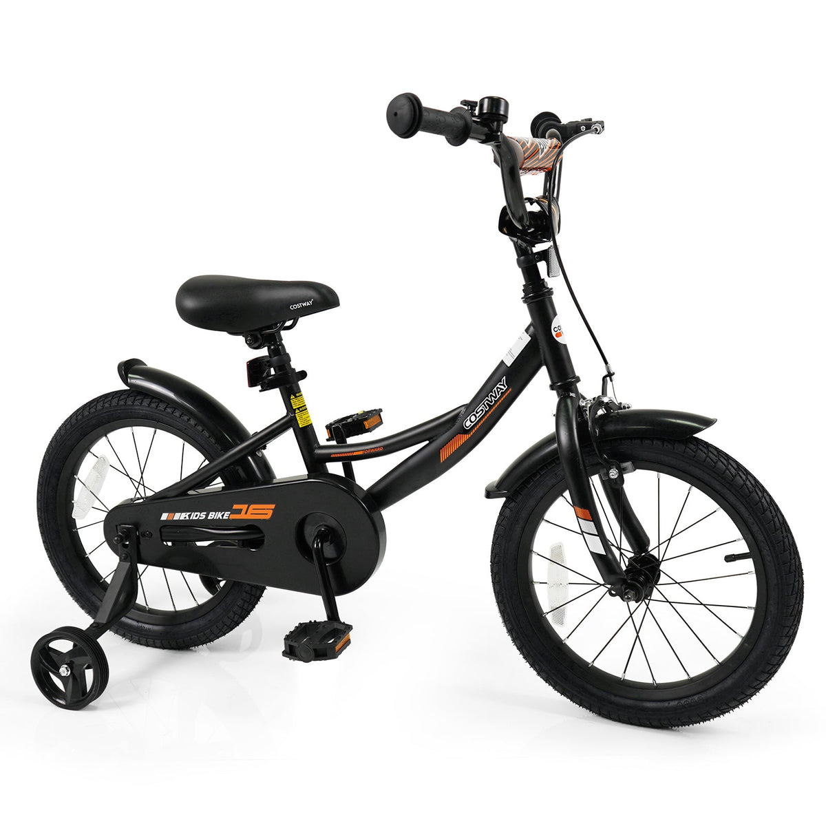 12/14/16/18 Inches Kids Bike with Removable Training Wheels and Adjustable Seatfor 3-8 Years Old Black