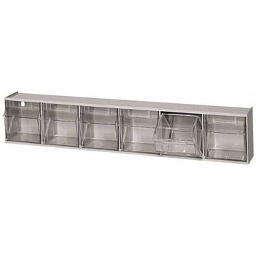 Quantum Storage Systems Tip Out Bin QTB306 – 6 Compartments White