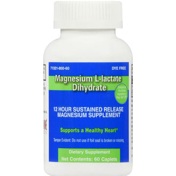 Magnesium L-Lactate Dihydrate 84 mg Sustained Release Caplets (60 Count)