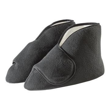 Silverts Diabetic Bootie Slippers - Black, Medium / X-Wide