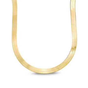 14K 6mm Solid Yellow Gold High Polished Herringbone Necklace Chain