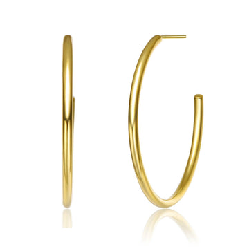 14K Gold Plated Open Hoop Earrings