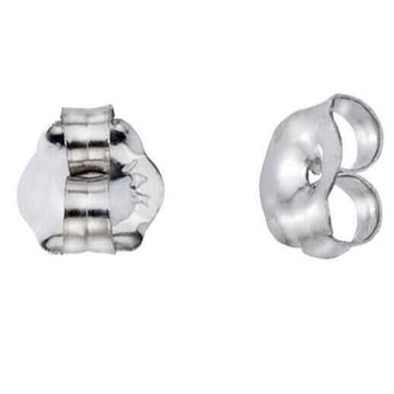14K Solid White Gold Earring Backs Medium