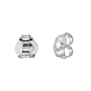 14K Solid White Gold Earring Backs Pieces Highly Polished Medium Size