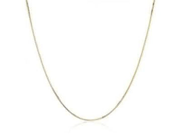 14K Yellow Gold High Polish Classic Box Link Chain Necklace
