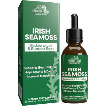 Country Farms® Irish Sea Moss with Bladderwrack & Burdock Root – 2 oz Liquid Drops