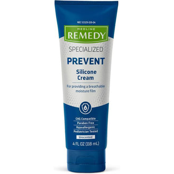 Medline Remedy Intensive Skin Therapy Hydraguard-D Silicone Barrier Cream, Nourishing And Soothing, 4 Ounce