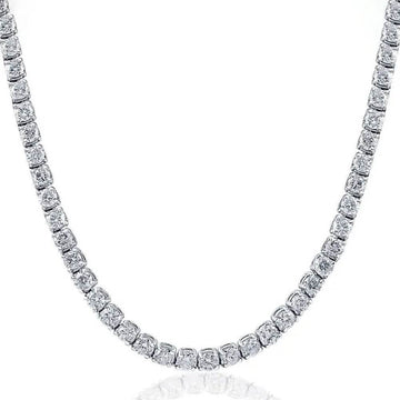 16" 20Ct Diamond Tennis Necklace 14k White Gold Lab Grown