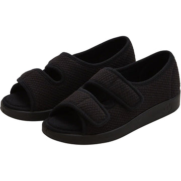 Silvert s Womens Easy Closure Sandal For Indoors & Outdoors Black