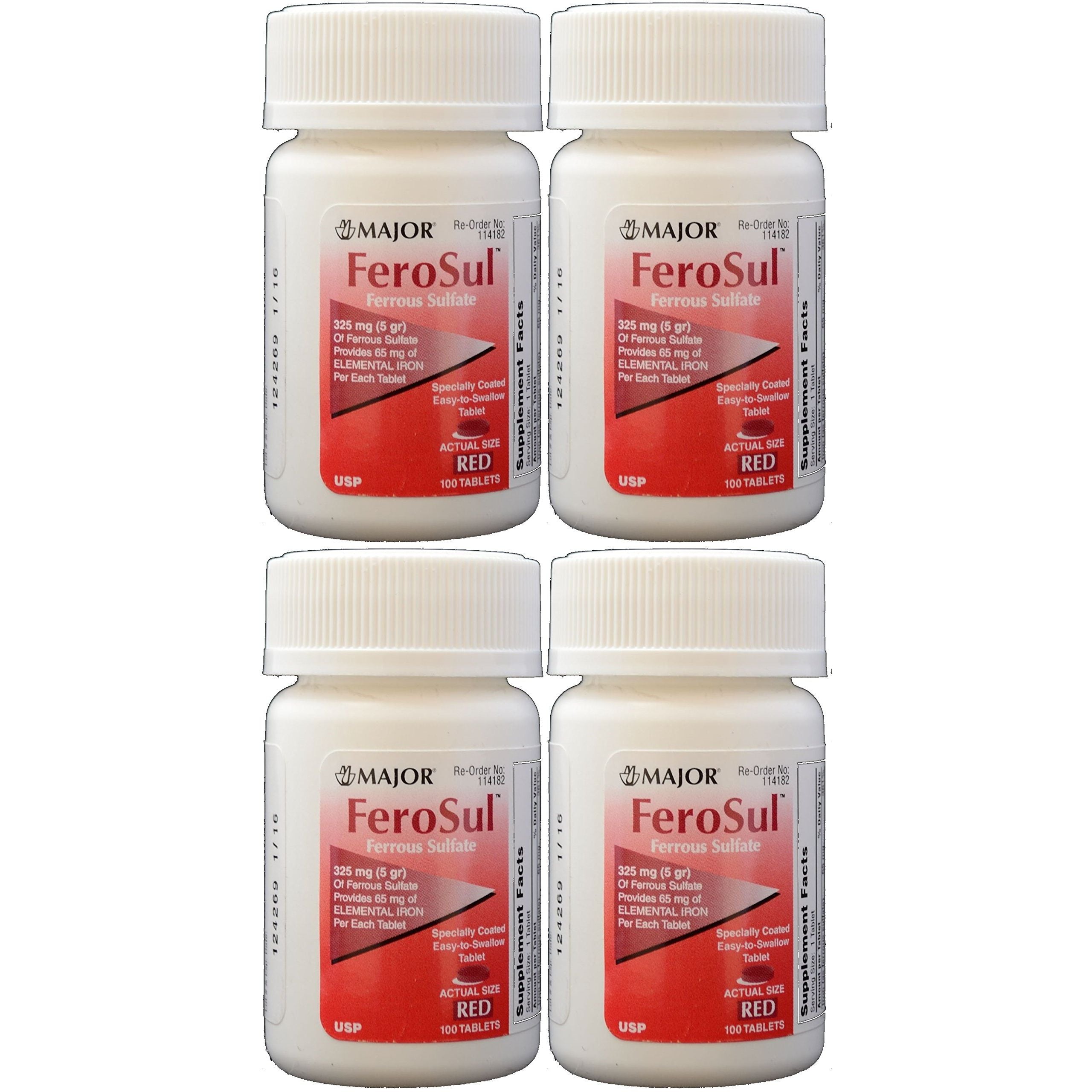 Major FeroSul Ferrous Sulfate 325mg, 100 Tablets