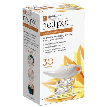 Himalayan Chandra  Porcelain Sachets Neti Pot 30Ct