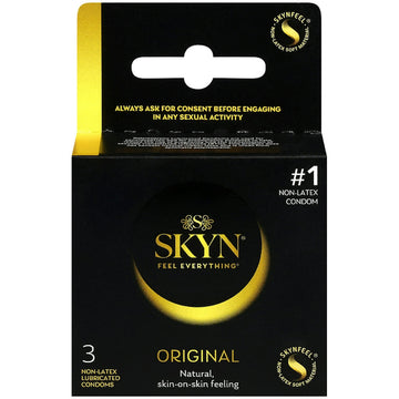 SKYN Original Non-Latex Condoms, natural Feel Polyisoprene - 3 Count Travel Pack