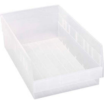 Generic Plastic Nesting Storage Shelf Bin QSB210 11-1/8 W X 17-7/8 D X 6 H Clear