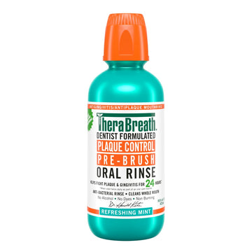 Therabreath Plaque Control Pre-Brush Oral Rinse  Refreshing Mint 16 Oz