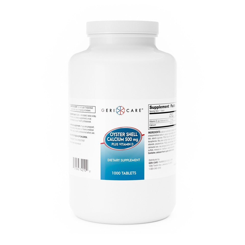 Geri-Care Calcium Tablet 742-10-GCP 1 Bottle, 1,000 Per Bottle