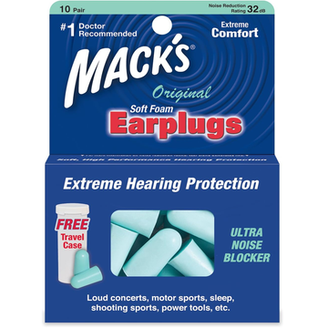 Mack's Slim Fit Soft Foam Earplugs – Small Ear Canals, 10 Pair