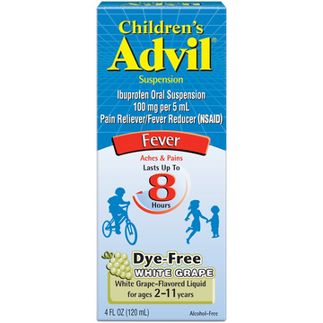 Advil Children’s Pain Reliever/ Fever Reducer  Liquid Dye-Free White Grape 4Oz