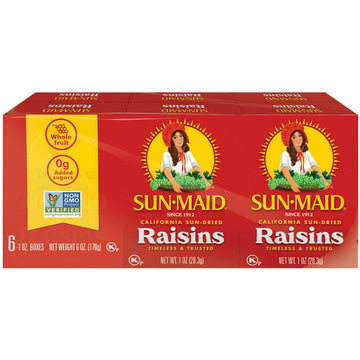 Sun-Maid California Dried Raisins 6 Pack/1oz Cartons