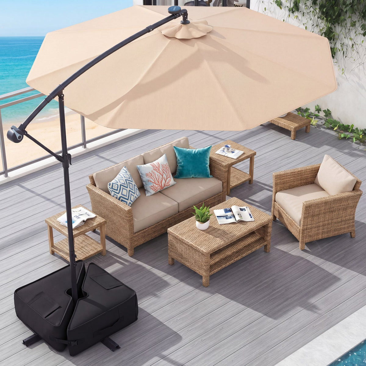18.5" Square Umbrella Base Weight with Weatherproof Fabric