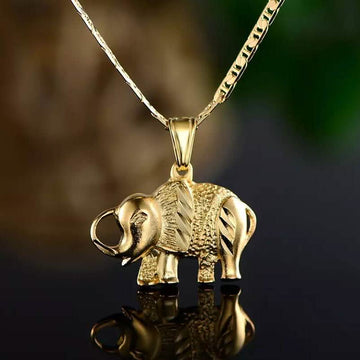 18K Gold Plated Happy Elephant Pendant Necklace