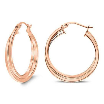 18K Rose Gold Interwind Hoop Earrings