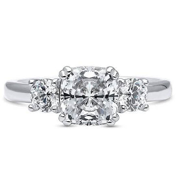 18K White Gold 5.00 Cttw Cushion Cut Engagement Ring