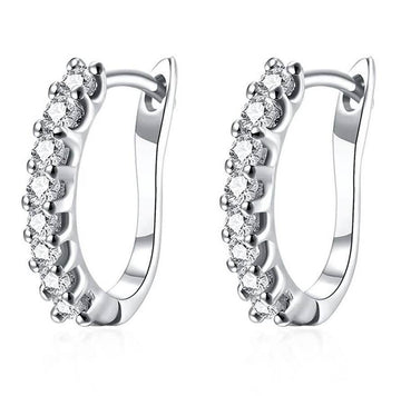 18K White Gold and Swarovski Element Crystal Petite Earrings