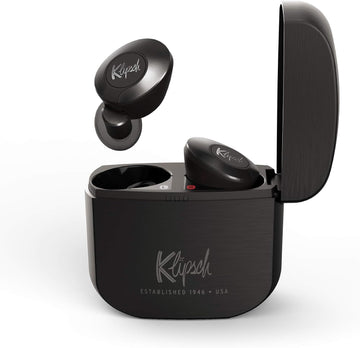 Klipsch T5 II True Wireless Bluetooth 5.0 Earphones in Gunmetal with Transparency Mode, Beamforming Mics, Best Fitting Ear Tips, and 32 Hours of Battery Life in a Slim Charging Case