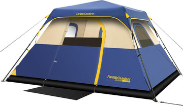 FanttikOutdoor Camping Tent 6 Person Instant Cabin Tent Setup in 60 Seconds with Rainfly & Windproof Portable with Carry Bag for Family Camping & Hiking, Upgraded Ventilation, Navy Blue