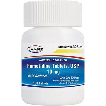 Camber Consumer Care Famotidine 10 mg Tablets Acid Relief Tablets 100 Count