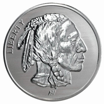 1oz .999 Fine AG Silver Round - Buffalo Indian Stamped