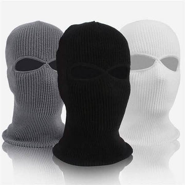2 Holes Full Face Cover Hood Knitted Balaclava Face Mask