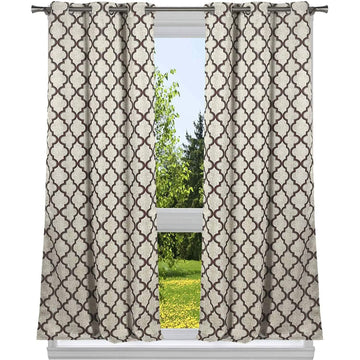2-Pack: Heavy Geometric Blackout Grommet Window Curtain Pair Panel