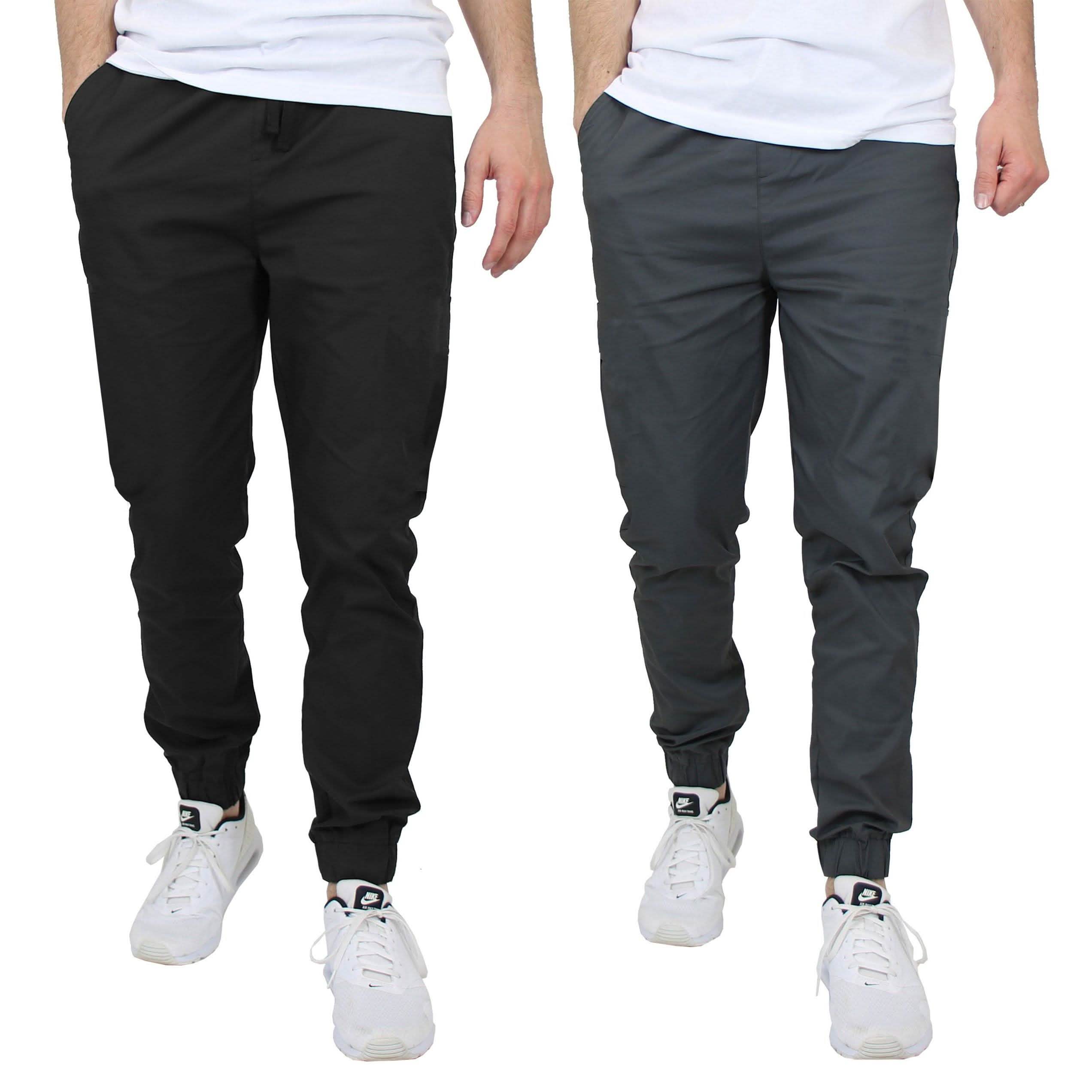 2-Pack: Mens Lightweight Cotton Stretch Jogger Pants