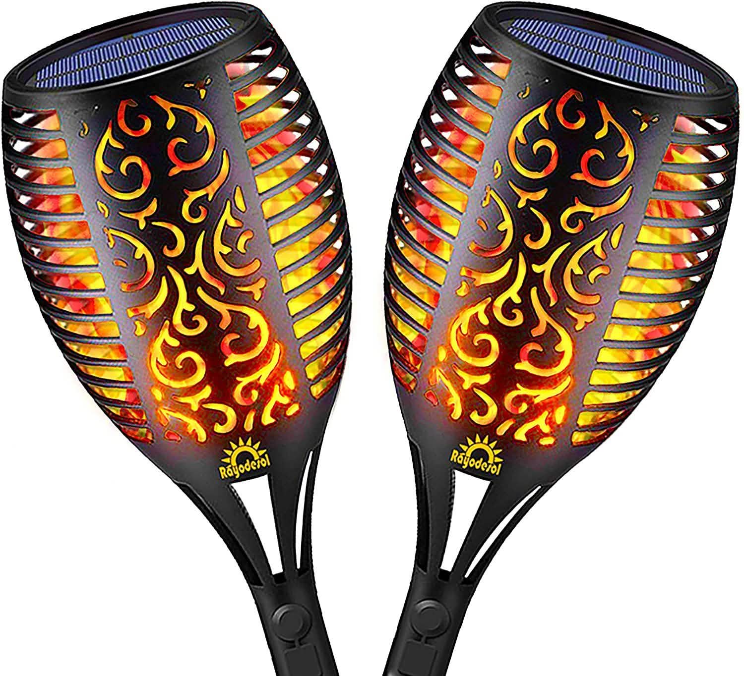 2-Pack: Solar Torch Lights Outdoor