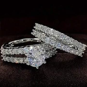 2-Piece Set: Gold Inlays with Zirconia Rings